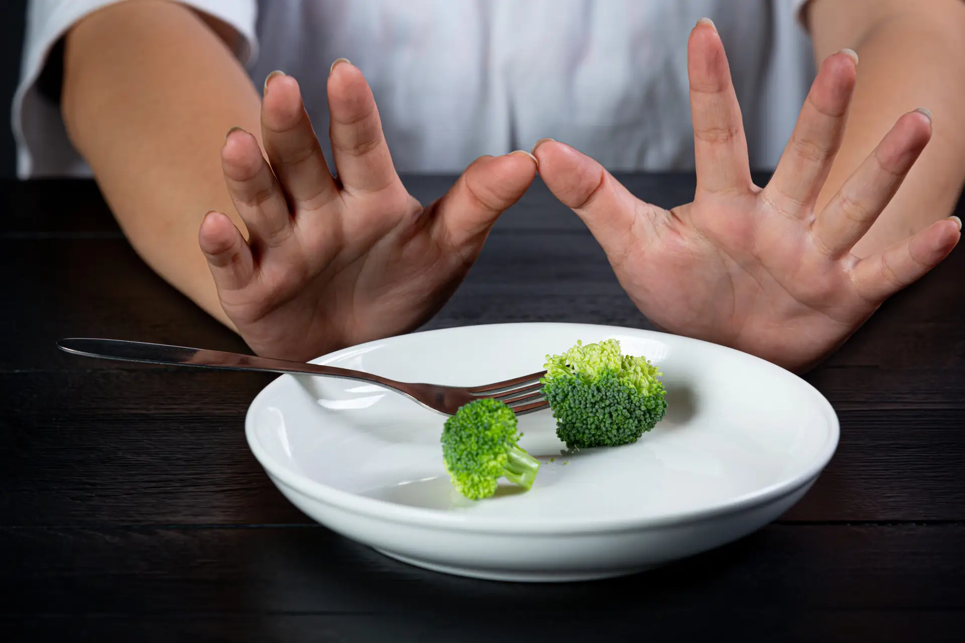 Depressed woman hungry from dieting
